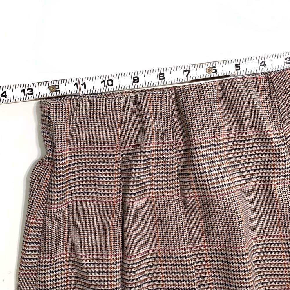 Zara Brown Plaid Mini Skirt High Waisted Size XS - Picture 5 of 10